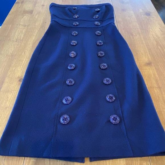 Susana Monaco Elegant Strapless Large Button Dress - Picture 4 of 7